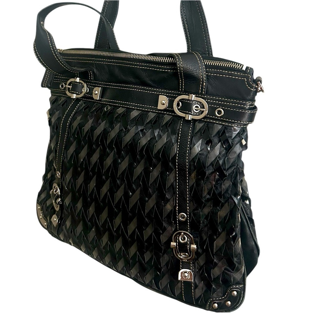 Rafe New York Y2K (Anthropologie) leather and plastic woven larger bag! Lux y2K - Picture 1 of 12